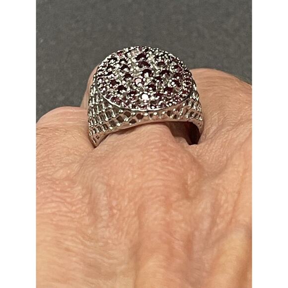 Stunning Sterling Silver Genuine Garnet Dome Ring Signed 925 Size 7 NWOT - Picture 8 of 8